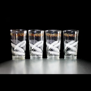 Bundesglas, Saftgläser, Becher, Weizen, Weiß und Gold, Wassergläser, 4er Set