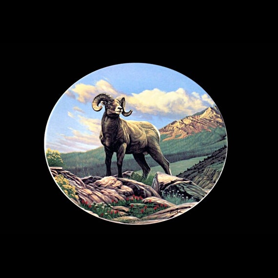 1989 Collectible Plate, Dominion China, Canada's Big Game Collection, The Bighorn Sheep, Limited Edition, Decorative Plate, New In Box