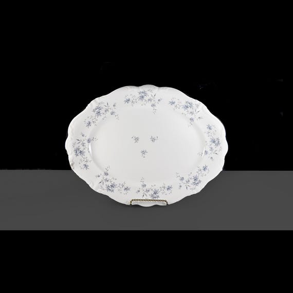 Johann Haviland Blue Garland 15-Inch Porcelain Serving Platter – Bavaria, Germany