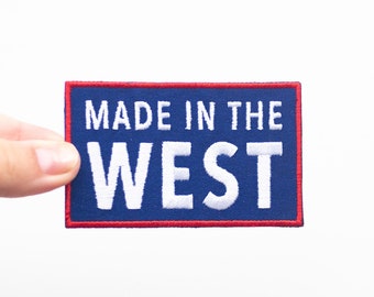 Made In The West Iron-On Patch - Western Cowboy - Red, White, Blue