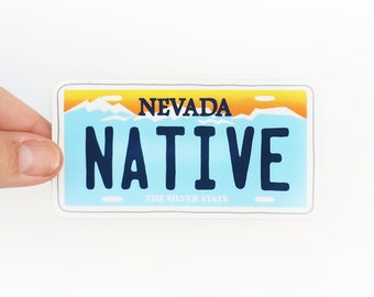 Nevada Native Vinyl Sticker - State License Plate