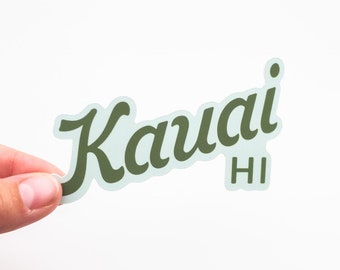 Kauai Lettering Vinyl Sticker - The Garden Isle - Hawaiian Islands - The Aloha State