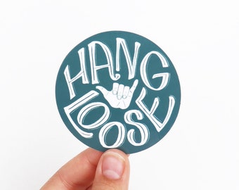 Hang Loose Vinyl Sticker - Round Shaka