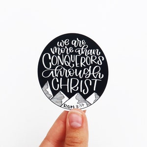 Courageous Bible Verse - Vinyl Sticker - Mountains