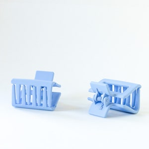 Square Matte Hair Claw in Blue - Small Solid Color Clip