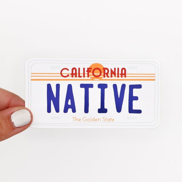 California Native Vinyl Sticker - State License Plate