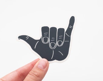 Hang Loose Vinyl Sticker - Surf Shaka Navy Blue