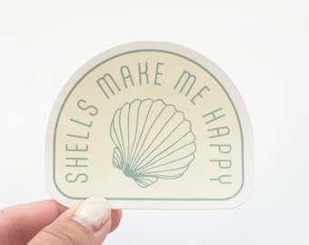 Shells make me happy - Vinyl Sticker