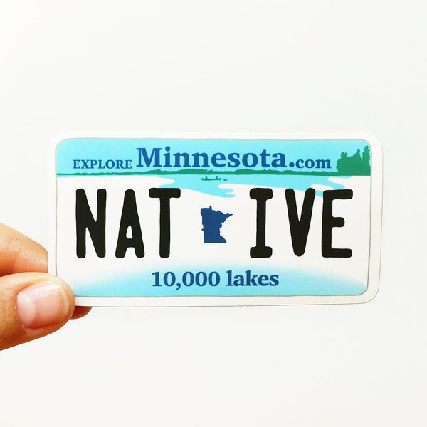 Minnesota Native Vinyl Sticker - State License Plate
