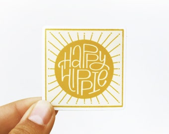 Happy Hippie - Vinyl Sticker - Sun Sunshine