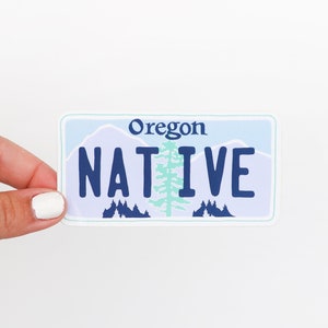 Oregon Native Vinyl Sticker - State License Plate