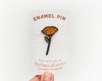 California Poppy Enamel Pin