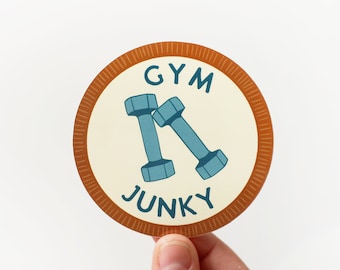 Gym Junky - Round Vinyl Sticker