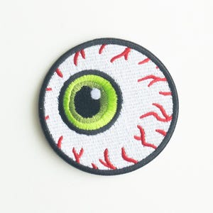Green Eyeball - Embroidered Iron-On Patch