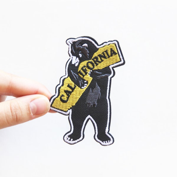 California - Iron-On Patch - I love California Bear - Golden State