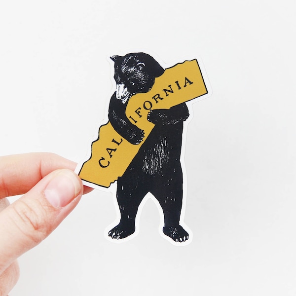 California Vinyl Sticker - I love California Bear - Golden State