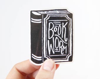 Book Worm - Vinyl Sticker - Book Lover