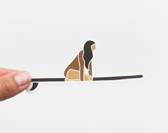 Surfer Girl Paddling- Vinyl Sticker - Woman Surf