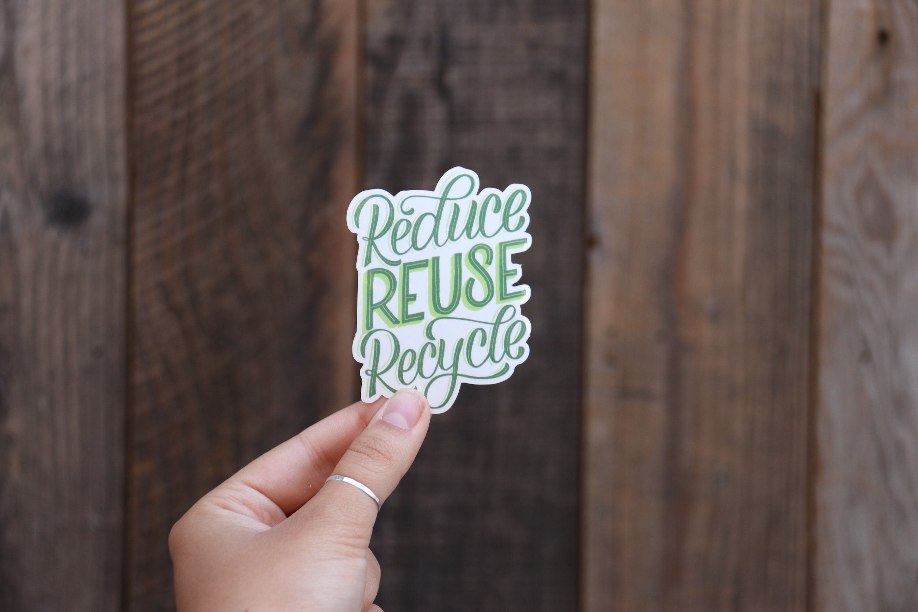 Reduce Reuse Recycle Vinyl Sticker Green Etsy Canada