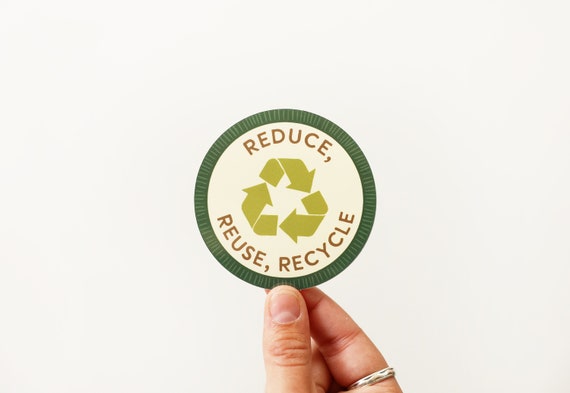 Reduce Reuse Recycle Round Vinyl Sticker | Etsy