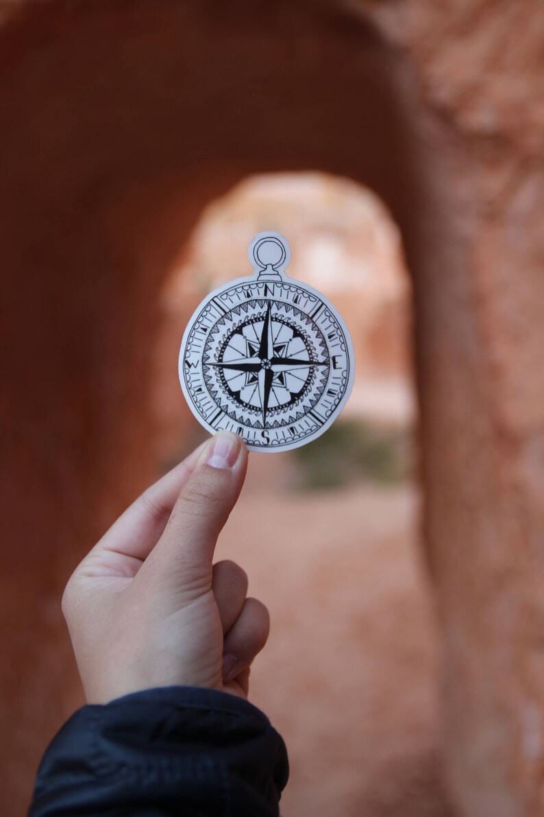 Black Compass - Vinyl Sticker - Transparent - North West South East - Etsy