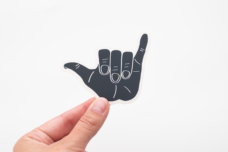 Hang Loose Vinyl Sticker Surf Shaka Navy Blue 3" - Regular