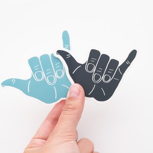 Hang Loose Vinyl Sticker Surf Shaka Navy Blue image 6