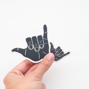 Hang Loose Vinyl Sticker Surf Shaka Navy Blue image 2