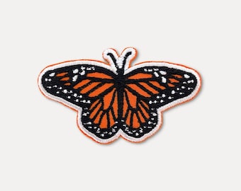 Monarch Butterfly - Embroidered Iron-On Patch - Golden State
