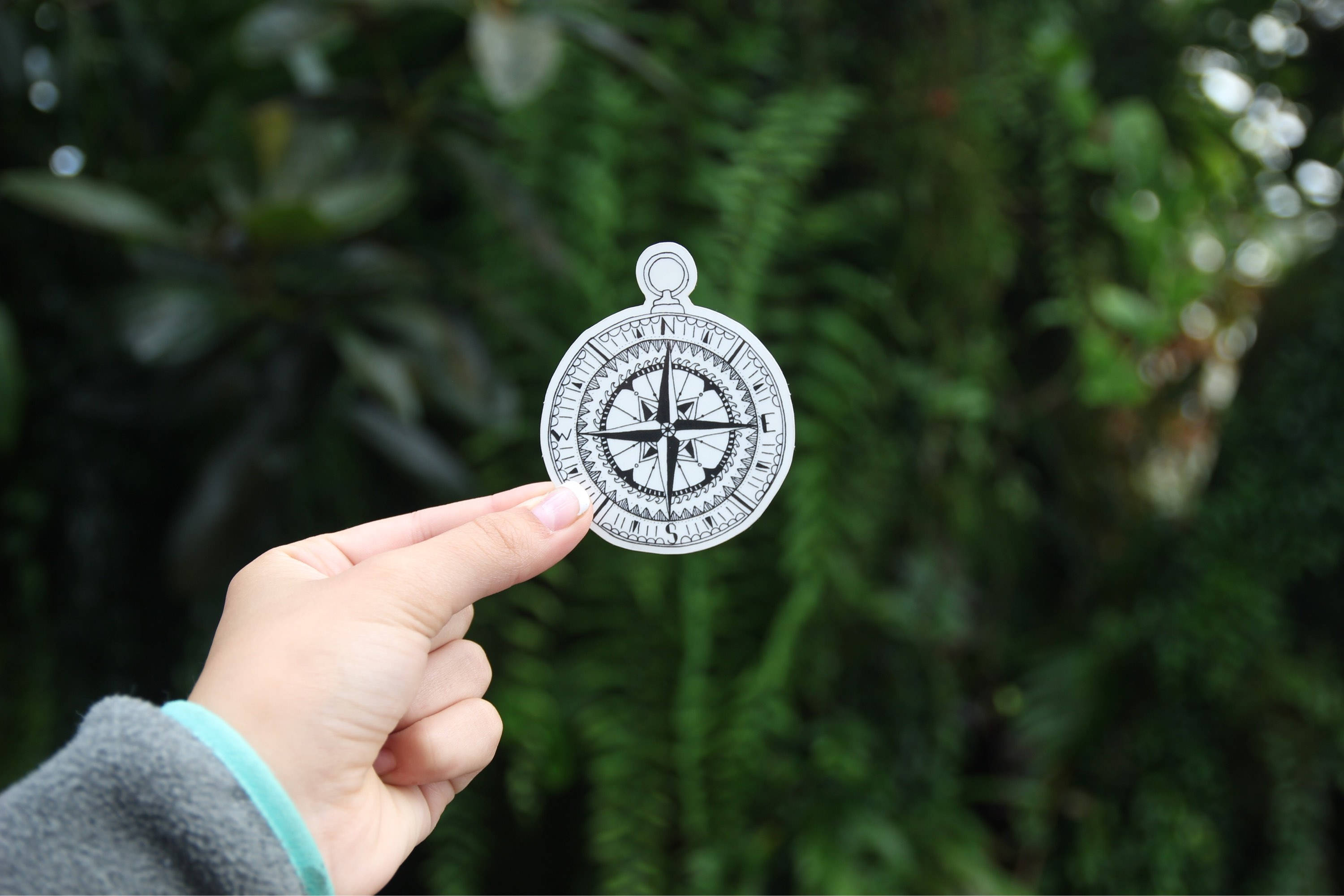 North Compass Sticker Black Compass - Vinyl Sticker - Transparent - North West South East - Etsy