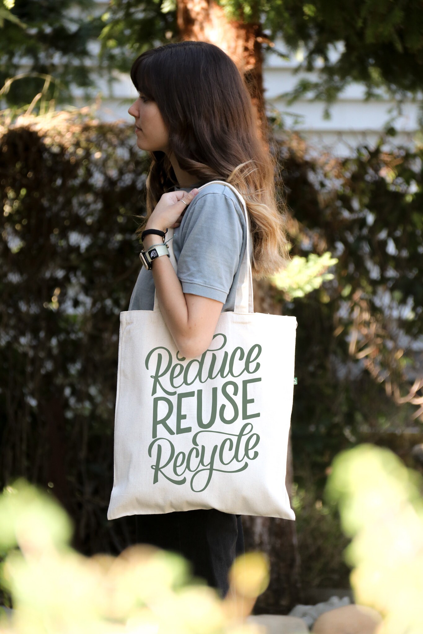 Reduce Reuse Recycle Canvas Tote Bag Recycled Cotton Etsy UK