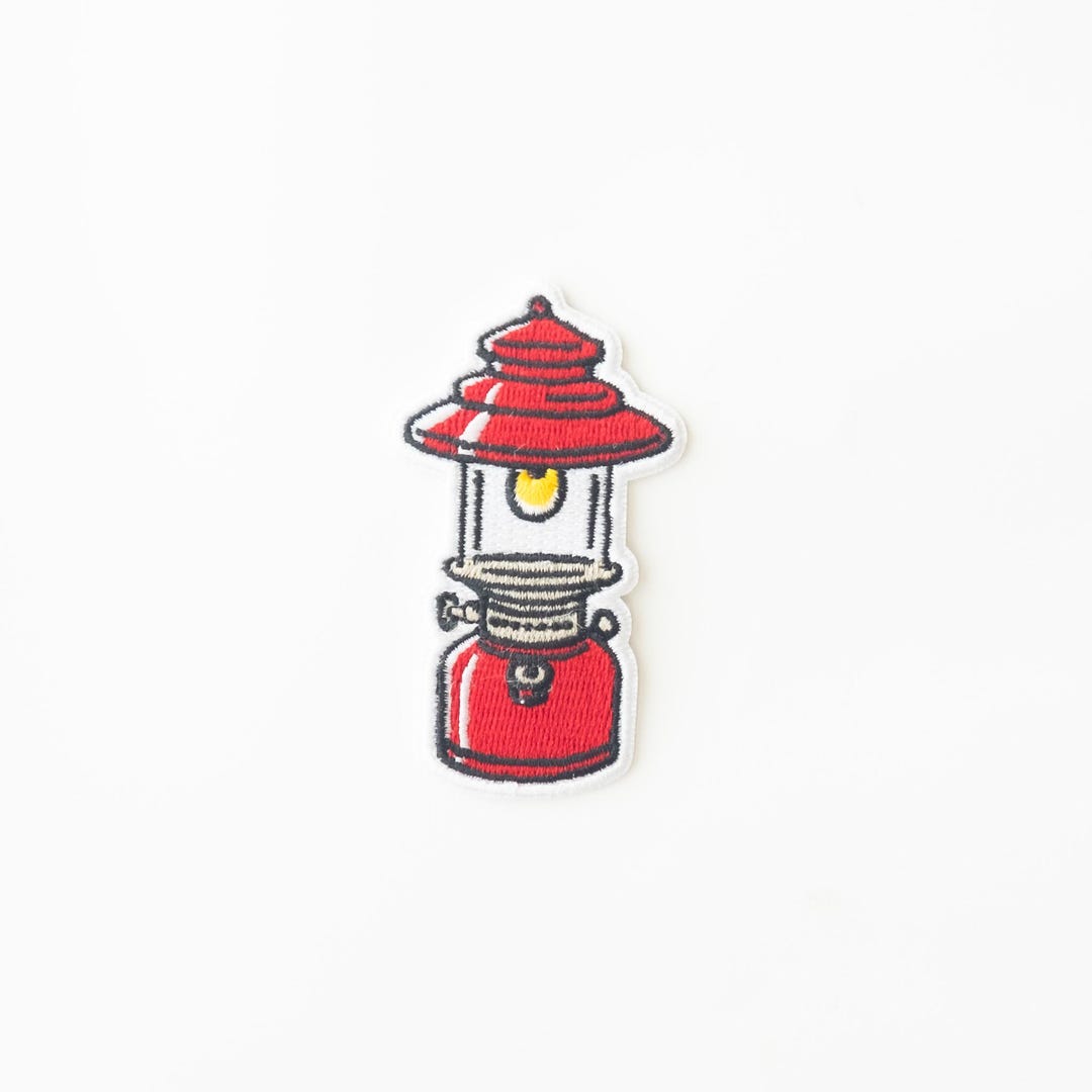 Camping Lantern - Embroidered Iron-on Patch - Red Retro Lamp - Etsy