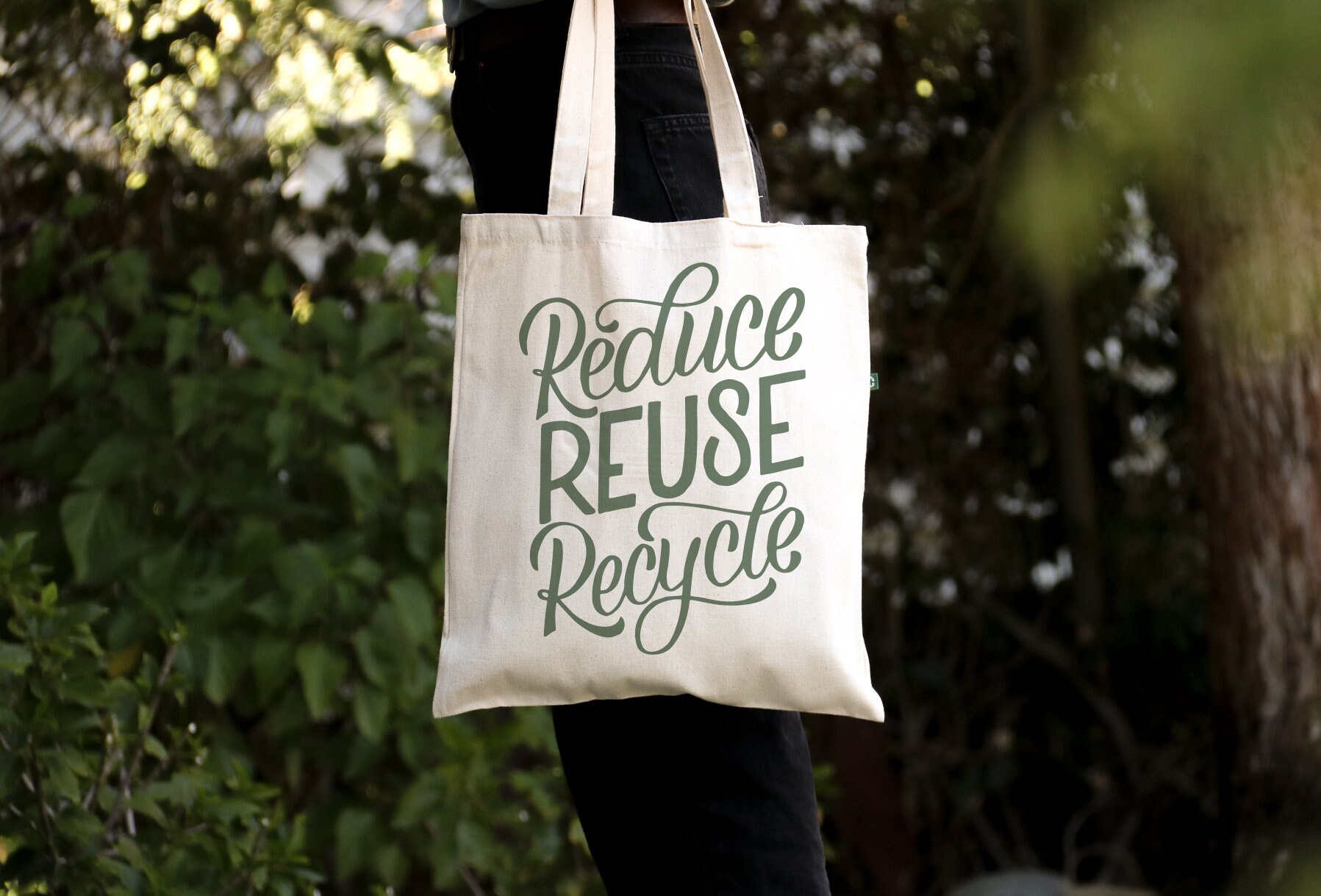 Reduce Reuse Recycle Canvas Tote Bag Recycled Cotton Etsy UK