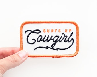 Surfs Up Cowgirl Iron-On Patch - Western