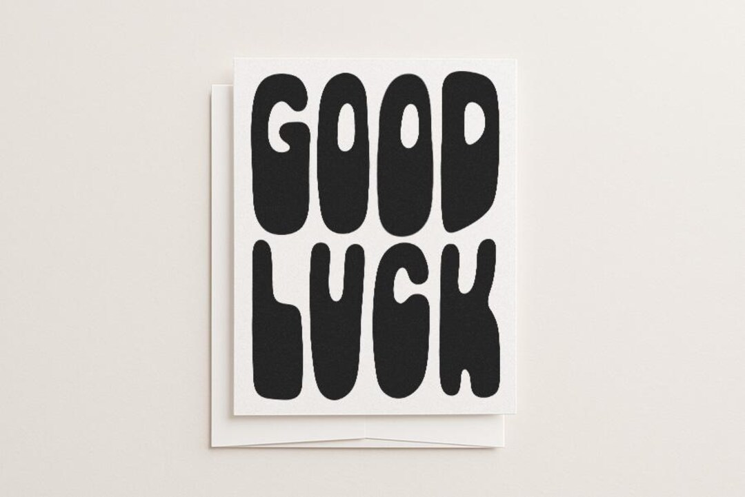 Good Luck Greeting Card – Blank Inside – Simple Encouragement Card - Etsy