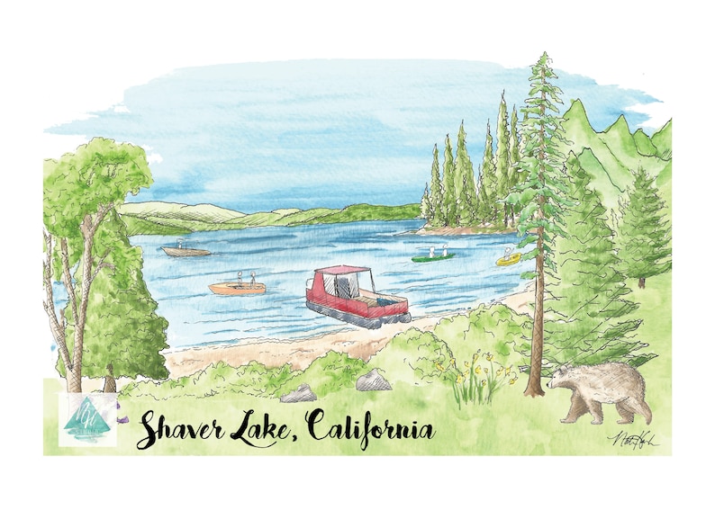 Shaver Lake California Print Sierra National Forest Etsy
