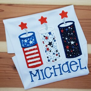 Personalized Firework Shirt/Fourth of July Firecracker Shirt/4th of July T-Shirt/Red, White and Blue Shirt/USA T-Shirt/Independence Day image 1