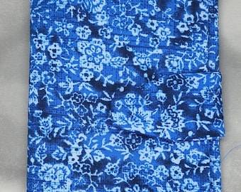 Mass Market Paperback book cover, Blue Floral Reusable fabric book cover, Book Protector, Floral Book Sleeve, Book Lover Gift