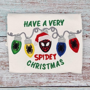 Superhero Christmas Shirt/Spider Christmas Shirt/Boys Superhero Christmas Shirt/Christmas Light Shirt/Boy Christmas Gift
