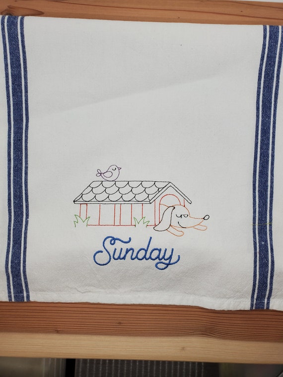 Days of the Week Kitchen Towels, Vintage Style Kitchen Towels, Fun Kitchen  Towels, Dachshund Kitchen Towels, Dog Kitchen Towel, Tea Towels 