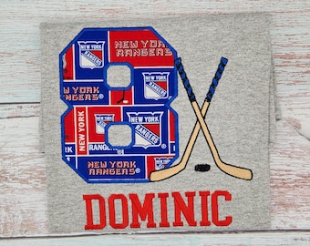 Custom Hockey Shirt – Personalized with Name, Team Colors & Player Number – Youth Toddler and Adult Sizes – Gift for Hockey Fans