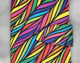 Mass Market Paperback book cover, Feather Reusable fabric book cover, Book Protector, Light blue, Book Cover with Bookmark