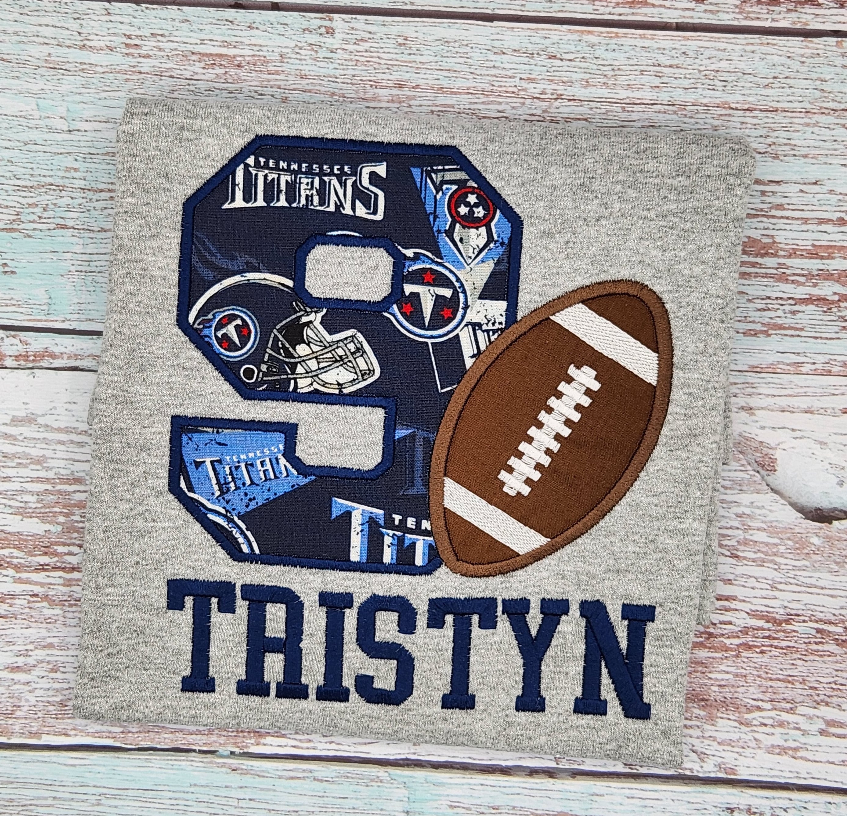 Personalized Football Shirt/ Football Birthday Shirt/9th Birthday/Ninth Birthday Shirt/Football Birthday/Tennessee Birthday Shirt