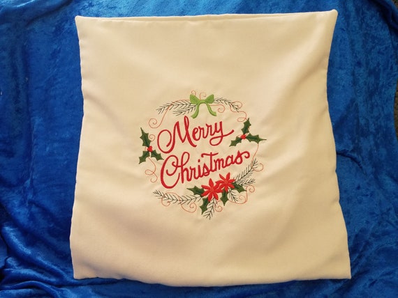 Embroidered Christmas Pillow Covers Have Yourself A Merry Etsy