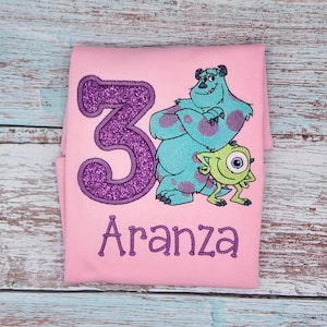 Girls 2nd Birthday Shirt/Girls glitter birthday shirt/Monsters birthday Shirt/Sully Character Birthday Shirt/Monsters Inc