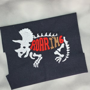 Dinosaur 6th birthday shirt/triceratops birthday shirt/dinosaur bone shirt/Triceratops 6th birthday shirt/Dino bone shirt/dinosaur gift