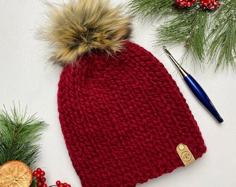 Snow Knot Knit Toque **Crochet PDF Pattern Only**