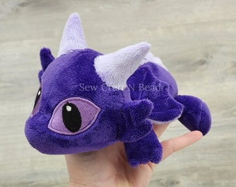 MADE to ORDER Laying Down Purple Dragon Plush