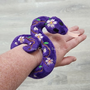 Purple Cherry Blossom Snake Plush (READY TO SHIP)