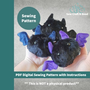 Sewing PATTERN Fluffy Bat Plush
